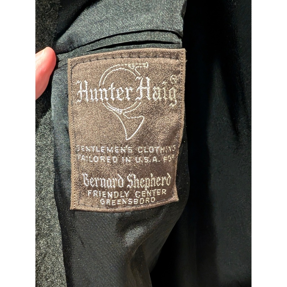 Vintage 100% Cashmere Hunter Haig Blazer Mens‎ Charcoal 2 Button Sport Coat 42R - Picture 13 of 13